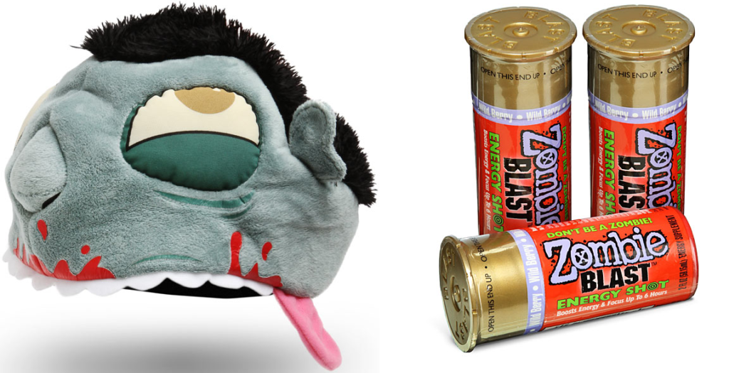 Plush Zombie Hat & Zombie Blast! Energy Shot 3-Pack