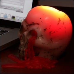 Bleeding Skull Candle