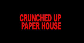 crunched up paper house