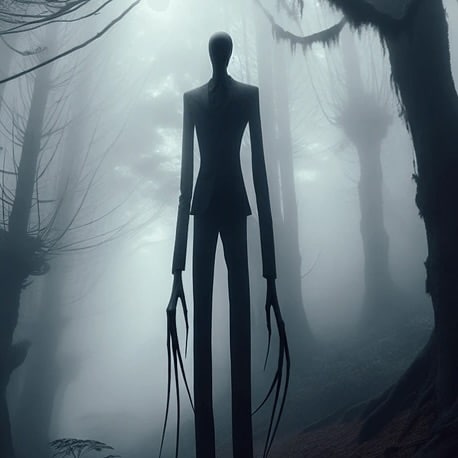 Slender Man in woods